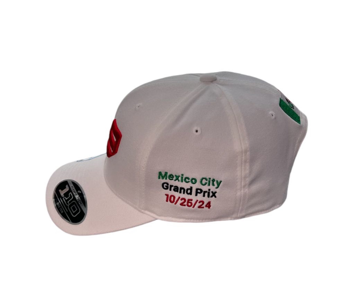 *Edición Limitada Tricolor* Formula 1 Gorra Blanca Tipo Curva con #29 3D Verde/Rojo al frente y PO Verde/Rojo a un lado