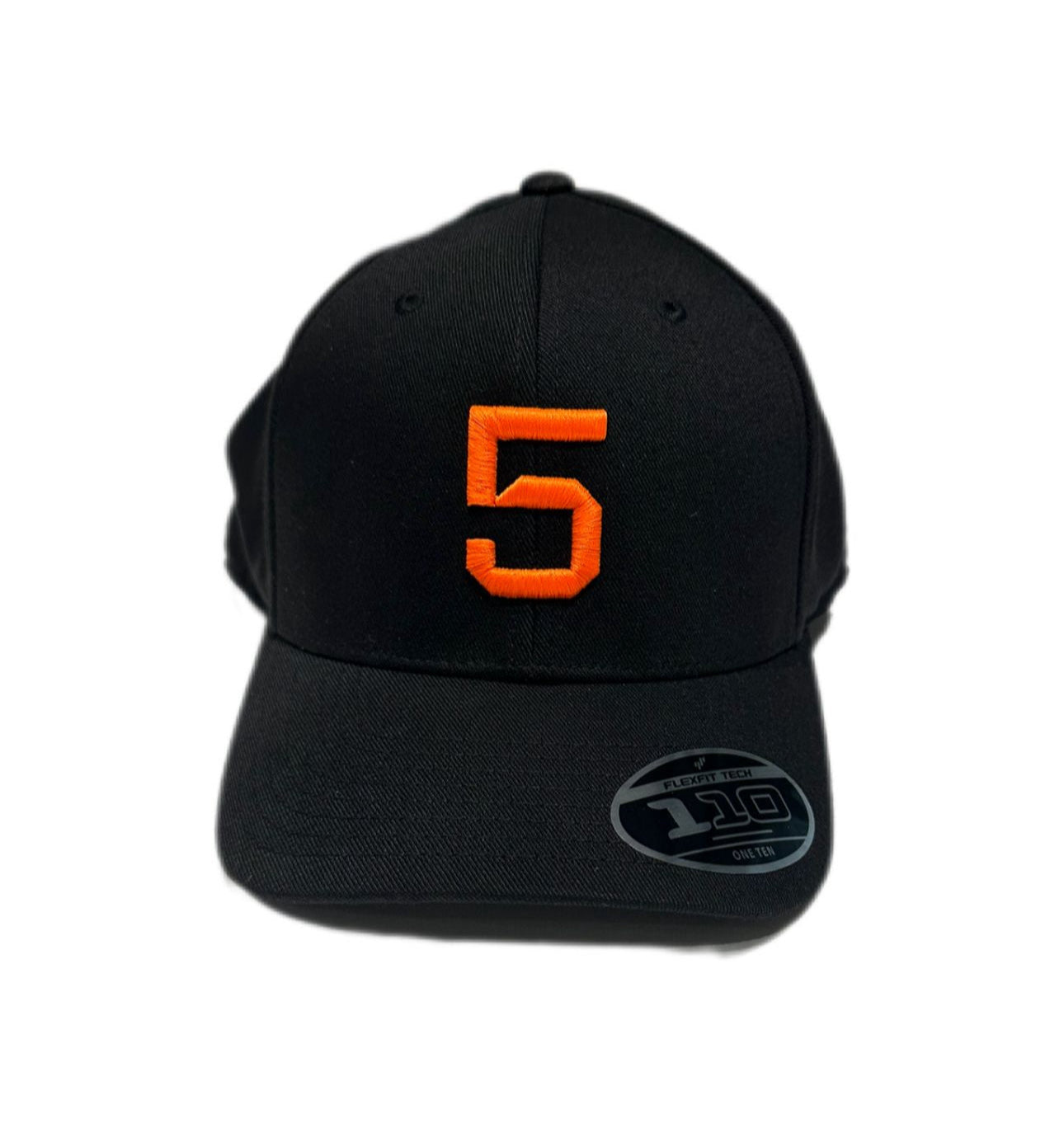 *Autografiada* Gorra Negra Tipo Curva con #5 3D Neon al frente y logo PO 3D Neon atrás