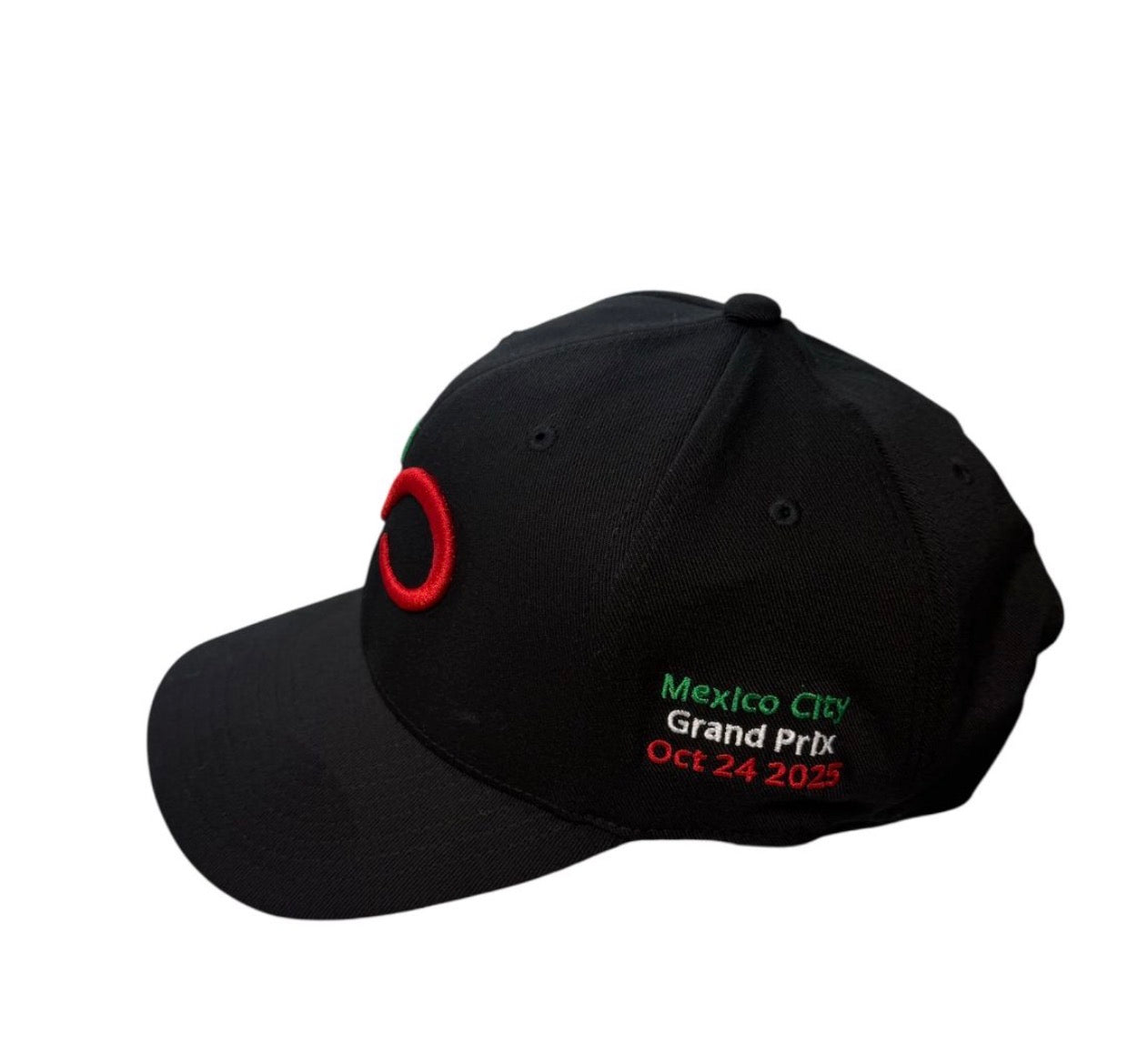 *2025 EDICION LIMITADA Tricolor* Formula 1 Gorra Negra Tipo Curva con Logo PO 3D Verde/Rojo al frente y #89 Verde/Rojo a un lado
