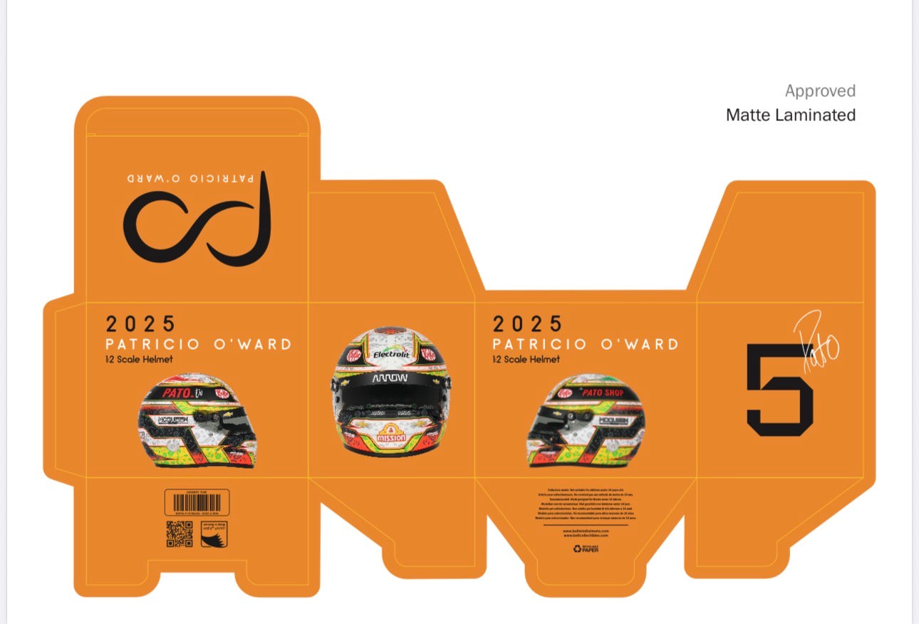*Autografiado* Mini Casco Patricio O'Ward Temporada 2025