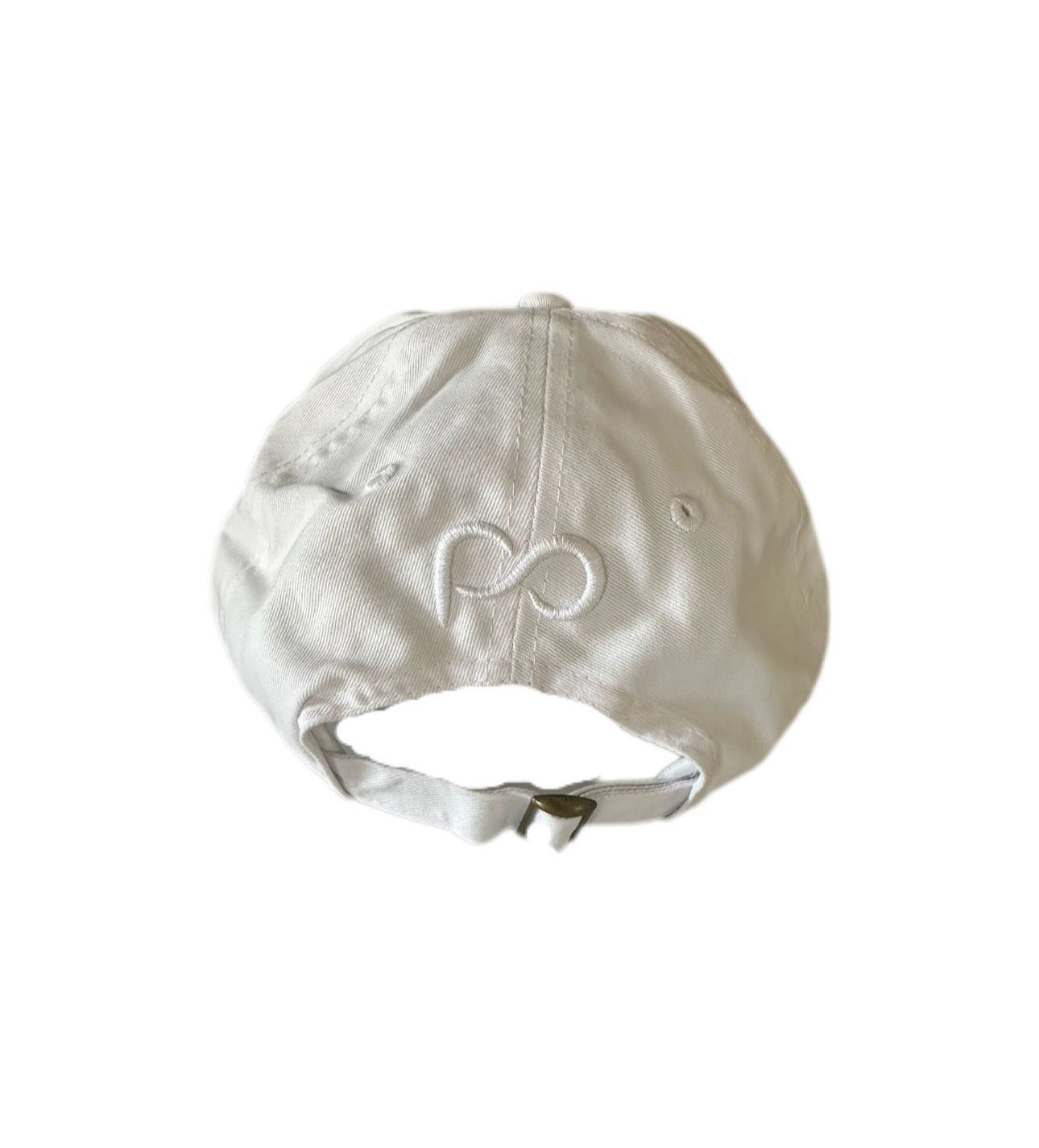 Gorra Blanca Curva PO+EO Collab O’WARD Racing Club logo rojo al frente
