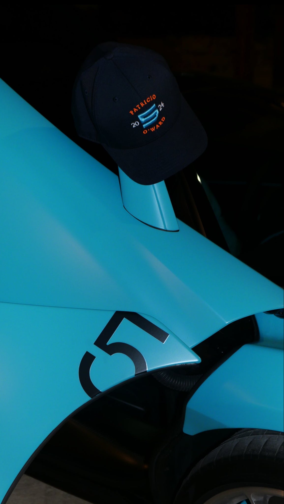 Gorra Azul Tipo Curva con logo PO 2024 #5 en 3D Celeste